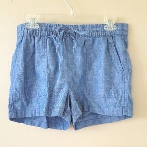 J. Crew Factory Womens Blue Cotton Drawstring Shorts Beach Vacation - Size Small